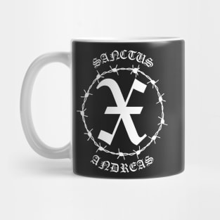 Saint Andrew Cross X Barbed Wire Gothic Mug